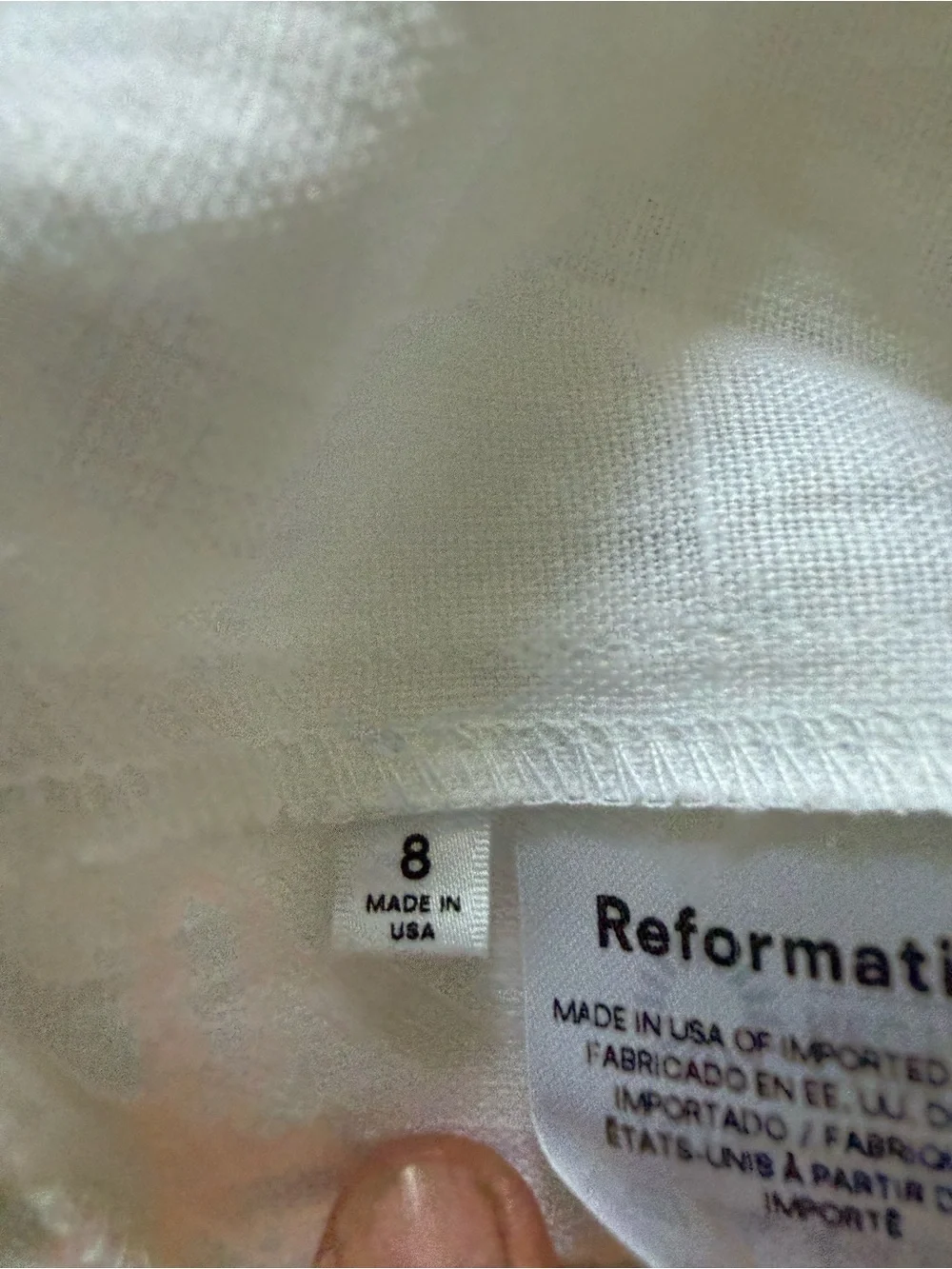Reformation Pants Vesta Trouser in White Linen